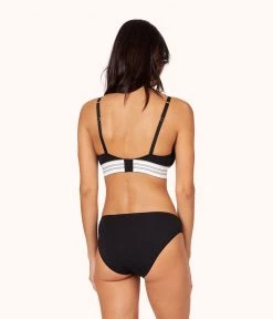 Wearlively The All-Day Stripe Bralette: Jet Black