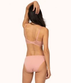 Wearlively Bras The Floral Lace Balconette Bra: Shell Pink