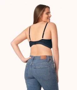 Wearlively The Floral Lace Busty Bralette: Night Sky