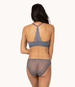 Wearlively Bras The Front Close T-Shirt Bra: Smoke