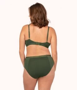 Wearlively Bras The Luxe Trim Busty Bralette: Rich Olive