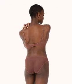 Wearlively The Mesh Trim Bralette: Umber Bras