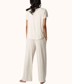 Wearlively The Ribbed Lounge Pant: Heathered Oat Categories