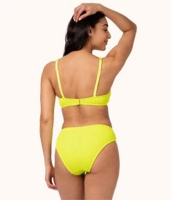 Wearlively The Ruched Plunge Bralette: Electric Lime Categories