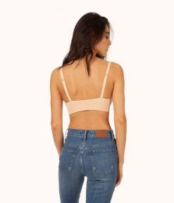 Wearlively Bras The Skinny-Strap Seamless Bralette: Toasted Almond