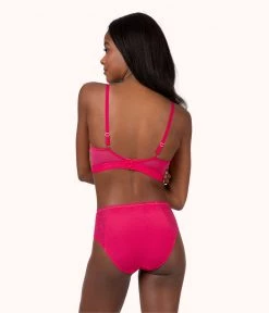 Wearlively The Smooth Lace Busty Bralette: Magenta Bras