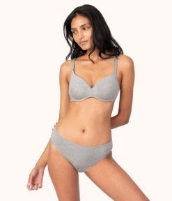 Wearlively All-Day No-Wire Push-Up Bra Bundle: Jet Black/Heather Gray