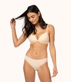 Wearlively Bras The Deep V No-Wire Push-Up Trio: Toasted Almond/Jet Black/Smoke