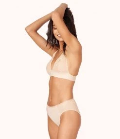 Wearlively The Long-Lined Lace Bralette Trio: Terracotta/Jet Black/Toasted Almond Bras