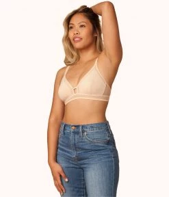 Wearlively The Mesh Trim Bralette Bundle: Toasted Almond/Smoke Bras