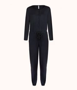 Wearlively The All-Day Crew Jumpsuit: Jet Black