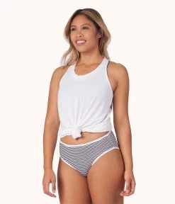 Wearlively The Cotton Brief Bundle: Heather Gray/Jet Black/Black/White Mini Stripe Categories