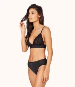 Wearlively The Lace High Waist Bikini Bundle: Toasted Almond/Jet Black/Tomato Red