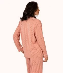 Wearlively Categories The All-Day Lounge Shirt - Print: Pepper Dot/Shell Pink