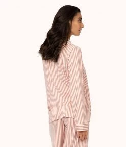 Wearlively Categories The All-Day Lounge Shirt - Print: Shell Pink Stripe