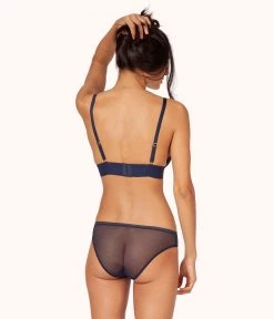 Wearlively The Crochet Lace Bralette: Navy