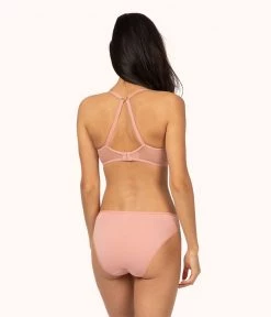 Wearlively Bras The Floral Lace Balconette Bra: Shell Pink