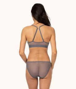 Wearlively Bras The Front Close No-Wire Bra: Smoke