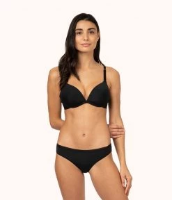 Wearlively Bras The Deep V No-Wire Push-Up Trio: Toasted Almond/Jet Black/Smoke