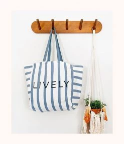 Wearlively The Denim Stripe Tote: Denim Stripe