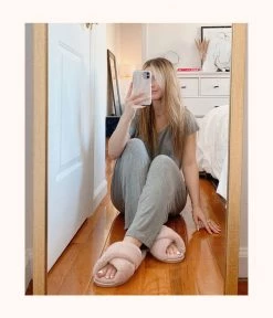 Wearlively Categories The Crew Cozy Slippers: Dusty Pink