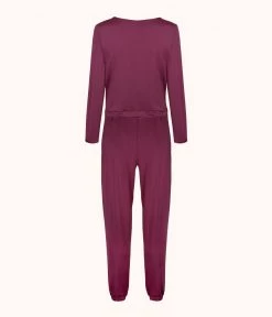 Wearlively The All-Day Crew Jumpsuit: Plum 9 Wearlively The All-Day Crew Jumpsuit: Plum