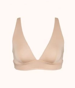 Wearlively Bras The All-Day Plunge Bralette: Toasted Almond
