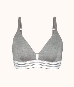 Wearlively The All-Day Stripe Bralette: Heather Gray