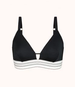Wearlively The All-Day Stripe Bralette: Jet Black