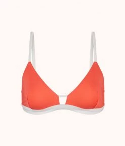 Wearlively The Bralette: Coral/White