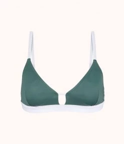 Wearlively The Bralette: Harbor Green/White