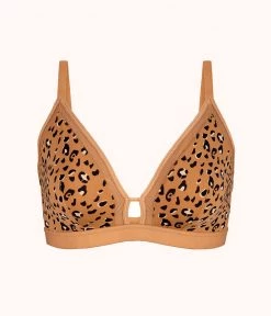 Wearlively Bras The Busty Bralette - Print: Latte Leopard