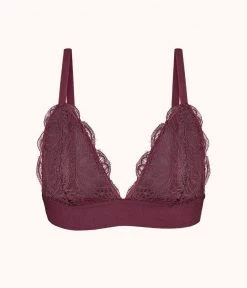 Wearlively The Long-Lined Lace Bralette: Plum