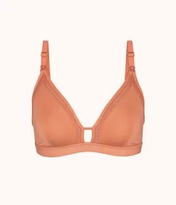 Wearlively The Mesh Trim Maternity Bralette: Terracotta 11 Wearlively The Mesh Trim Maternity Bralette: Terracotta