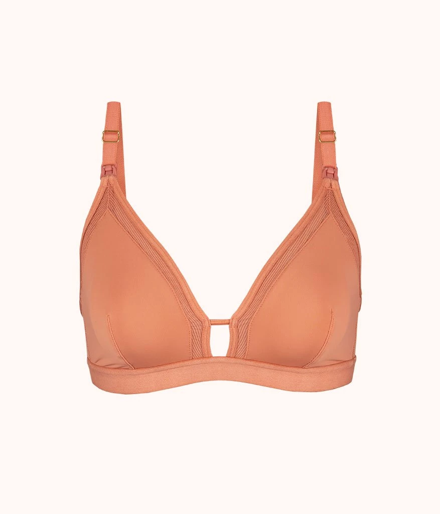 Wearlively The Mesh Trim Maternity Bralette: Terracotta 6 Wearlively The Mesh Trim Maternity Bralette: Terracotta
