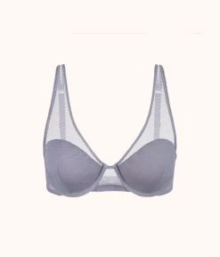 Wearlively The Plunge Mesh Bra: Smoke 11 Wearlively The Plunge Mesh Bra: Smoke