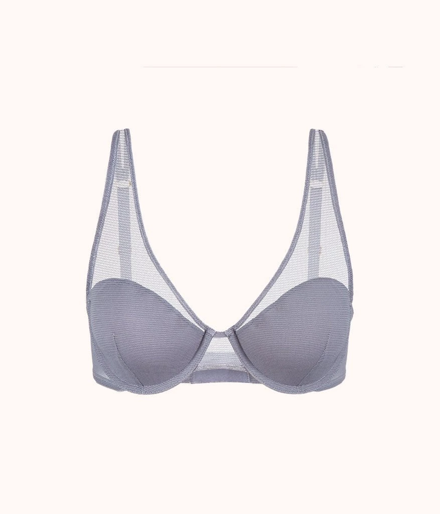 Wearlively The Plunge Mesh Bra: Smoke 6 Wearlively The Plunge Mesh Bra: Smoke