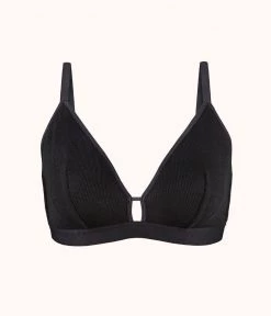 Wearlively Bras The Ribbed Busty Bralette: Jet Black