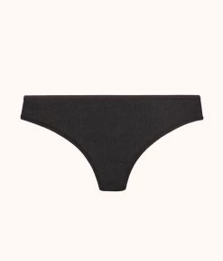 Wearlively The Ribbed Thong: Jet Black