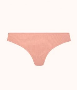 Wearlively The Ribbed Thong: Shell Pink