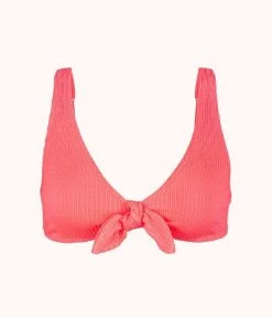 Wearlively Categories The Ruched Plunge Bralette: Electric Pink