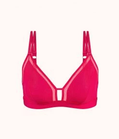 Wearlively The Smooth Lace Bralette: Magenta