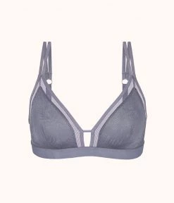 Wearlively Bras The Smooth Lace Bralette: Smoke