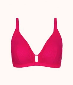 Wearlively The Smooth Lace Busty Bralette: Magenta Bras