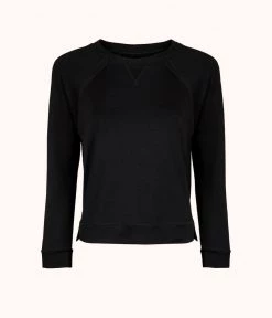 Wearlively The Terry-Soft Sweatshirt: Jet Black Categories
