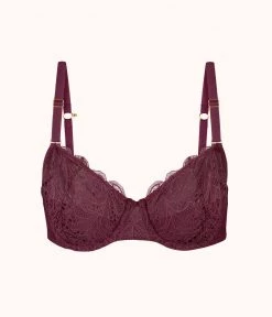 Wearlively Bras The Unlined Lace Bra: Plum