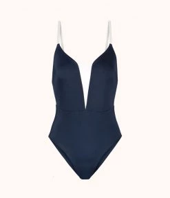 Wearlively Categories The V One Piece: Navy/White