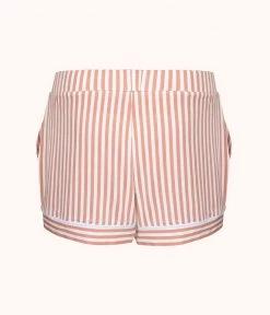 Wearlively The All-Day Lounge Short - Print: Shell Pink Stripe