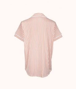 Wearlively The All-Day Short Sleeve Shirt - Print: Shell Pink Stripe