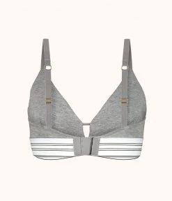 Wearlively The All-Day Stripe Bralette: Heather Gray